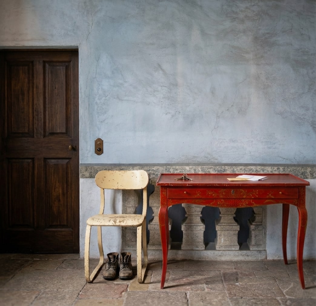 Vintage Chinoiserie Crimson Writing Desk – Hollywood Regency / Postmodern Eclectic - 3