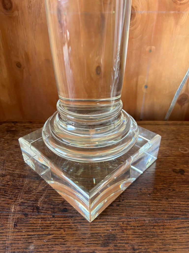 Pair of Architectural Crystal & Resin Column Table Lamps by Restoration Hardware, Circa 2006 - 6