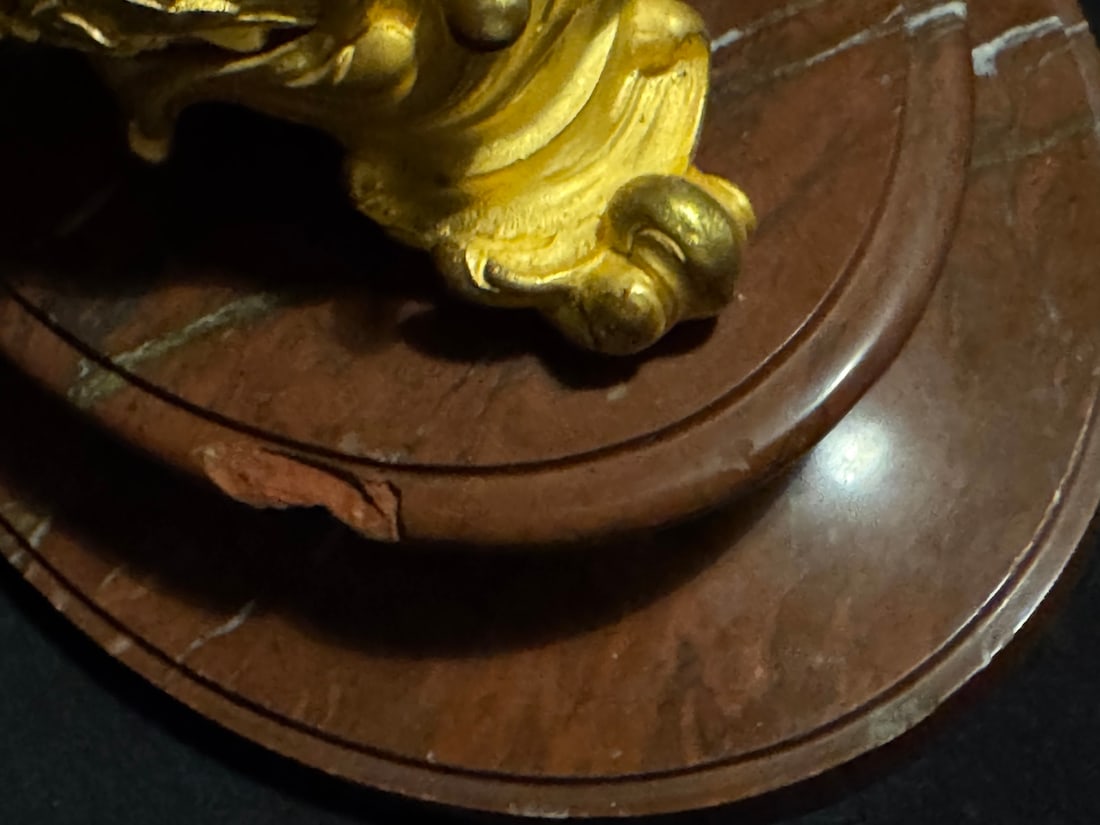 1840s French Louis XVI Bronze Marble Lyre Clock - 10