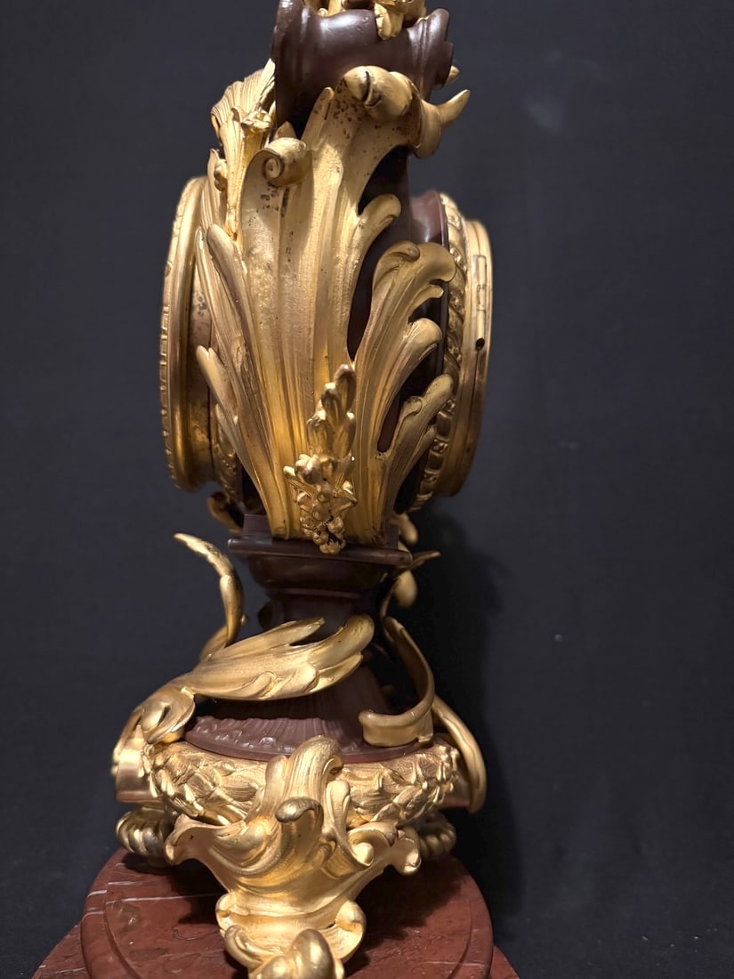 1840s French Louis XVI Bronze Marble Lyre Clock - 2