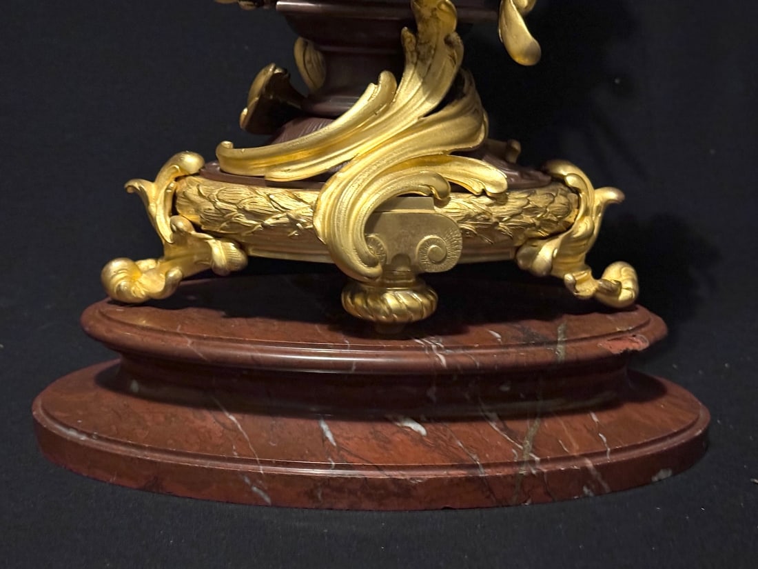 1840s French Louis XVI Bronze Marble Lyre Clock - 3