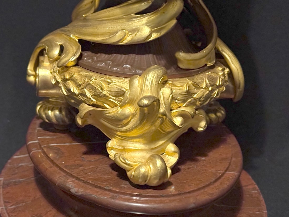 1840s French Louis XVI Bronze Marble Lyre Clock - 6