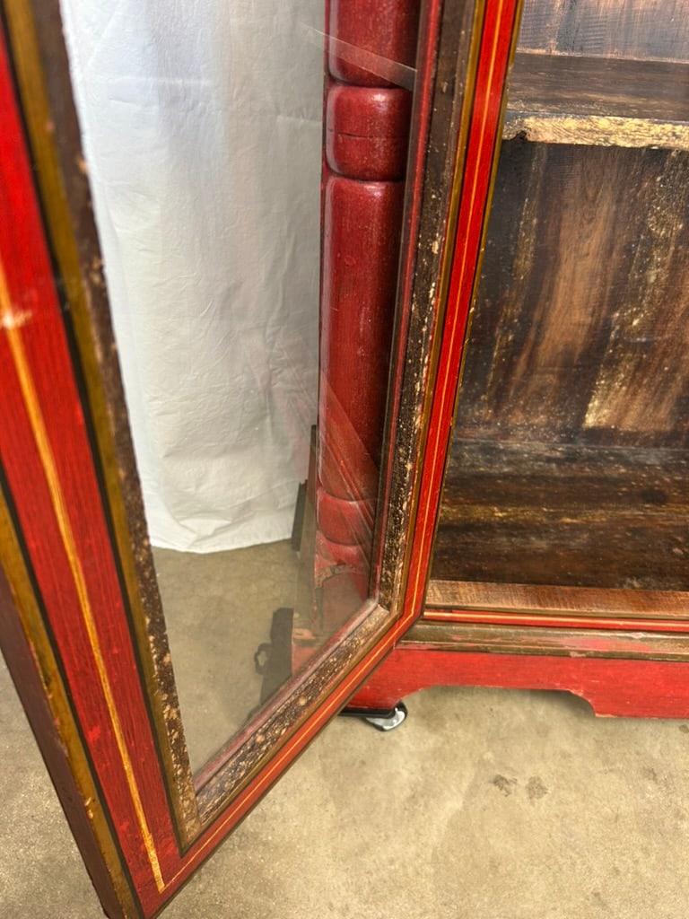 Vintage Hand-Painted Rajasthani Display Cabinet – Slim 12" Depth - 10