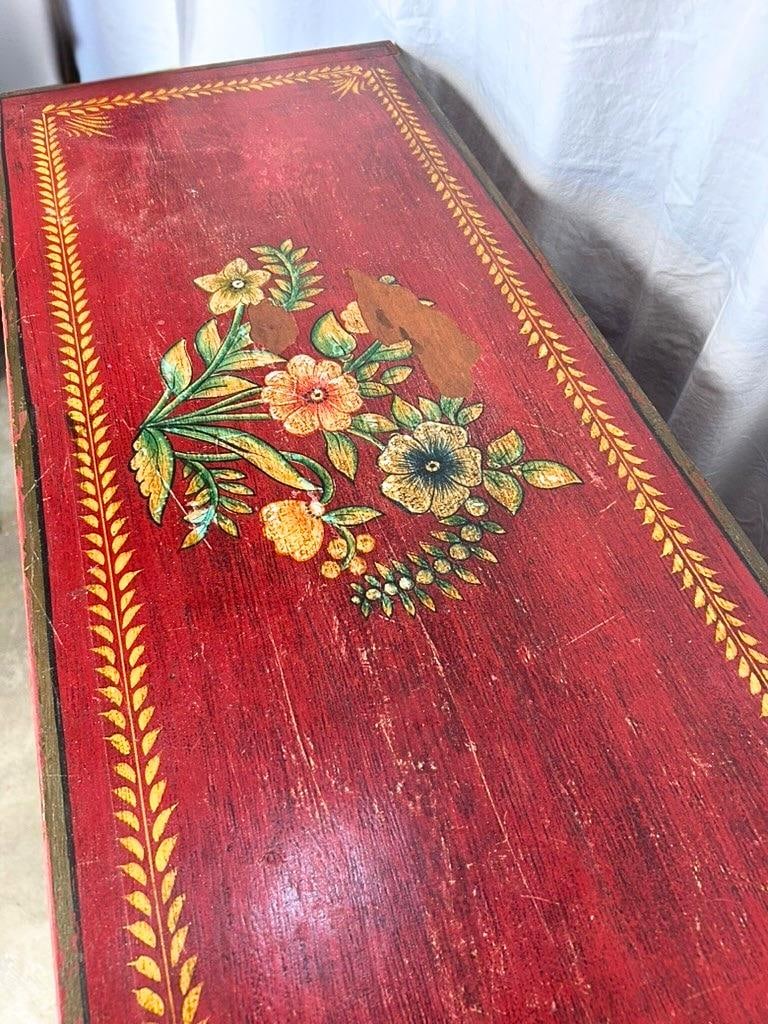 Vintage Hand-Painted Rajasthani Display Cabinet – Slim 12" Depth - 5