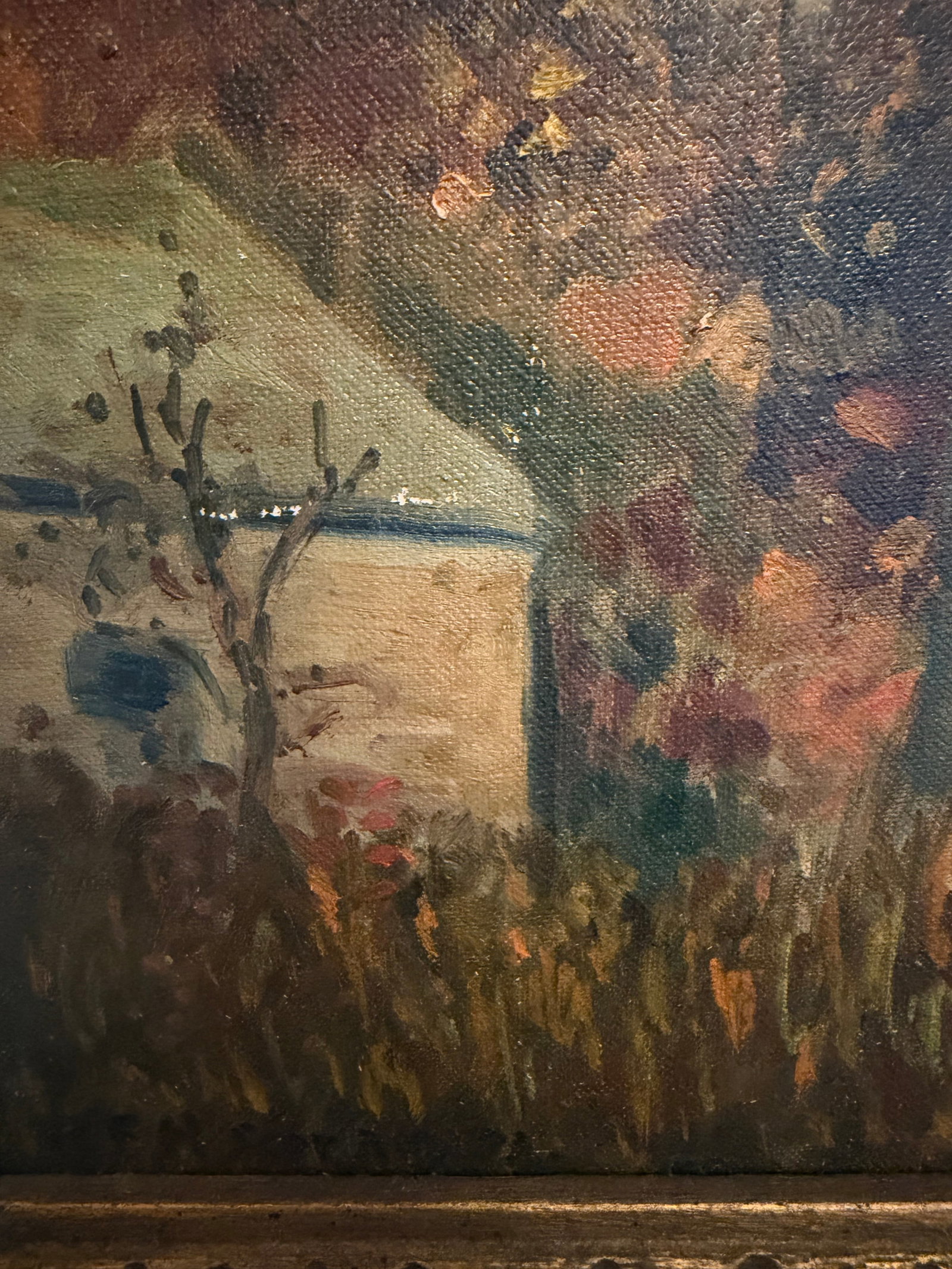 1952 Original Oil Painting Pocono Mountains Landscape: The Eric Danisch Estate Barn, Scotrun Pa - 7
