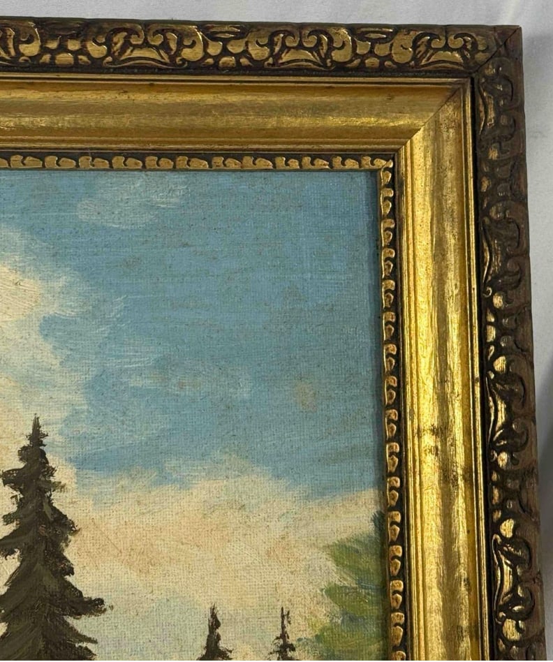 Signed 1959 H. Hellmann Mountain Landscape Painting - 3