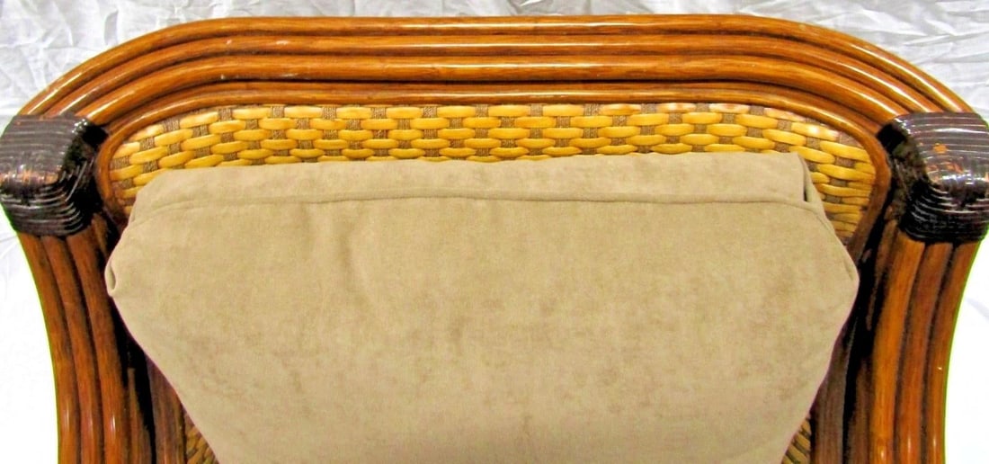 1970s Vintage Rattan Wicker Mandalay Chair With Cushions - 13