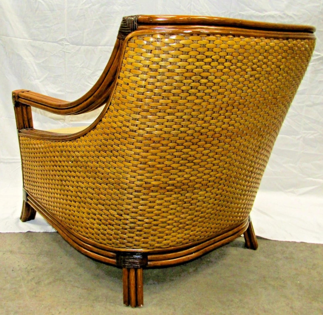 1970s Vintage Rattan Wicker Mandalay Chair With Cushions - 5