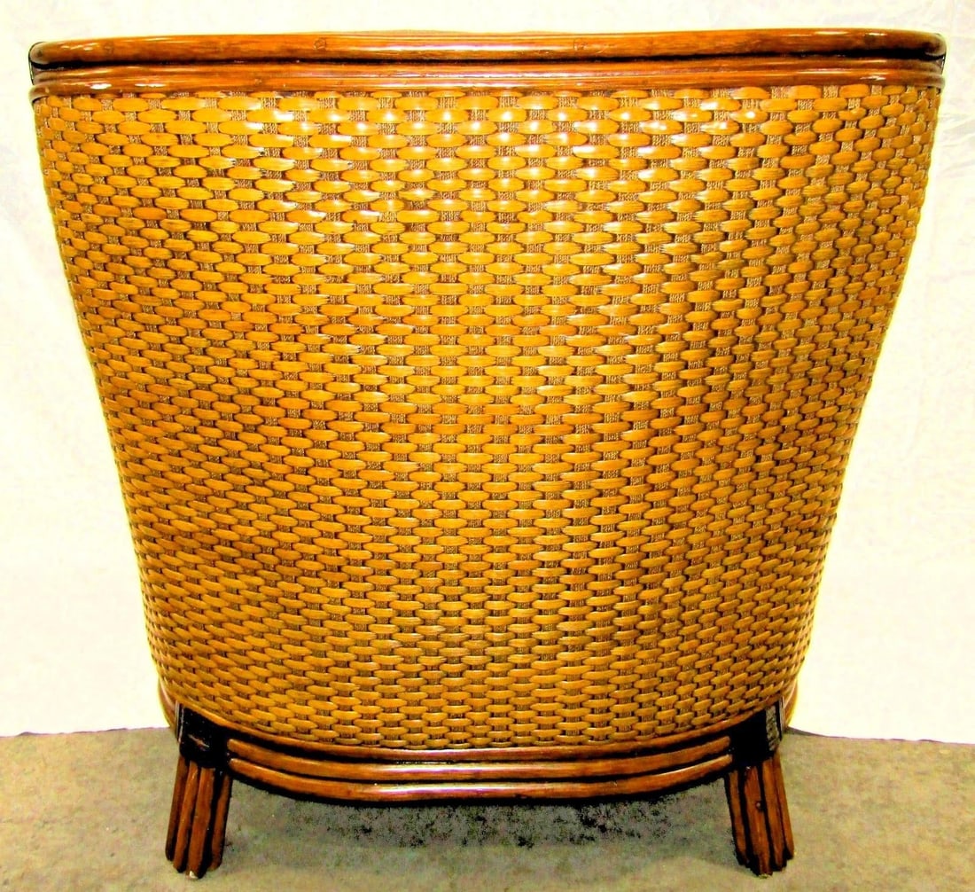1970s Vintage Rattan Wicker Mandalay Chair With Cushions - 6