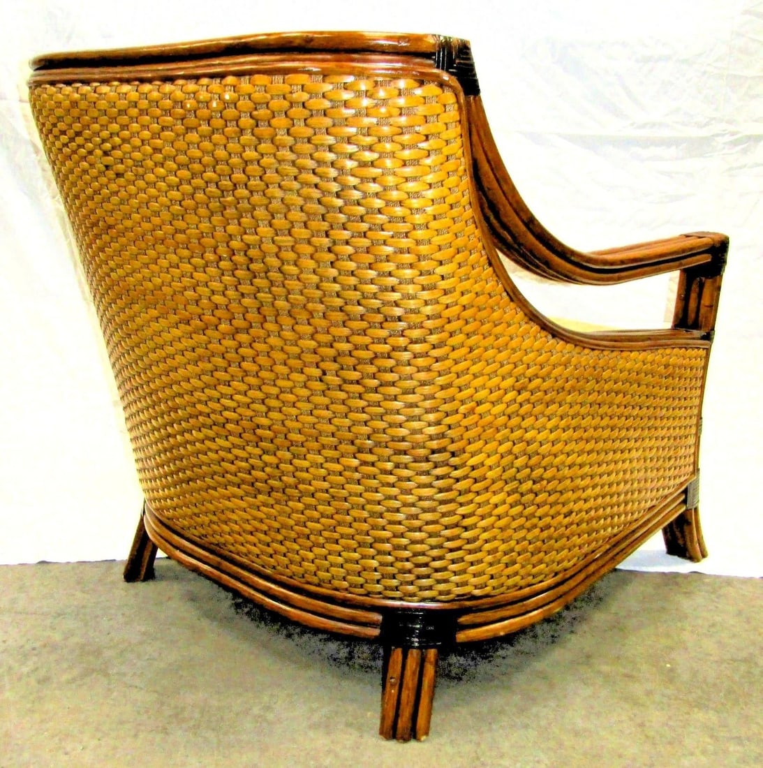1970s Vintage Rattan Wicker Mandalay Chair With Cushions - 8