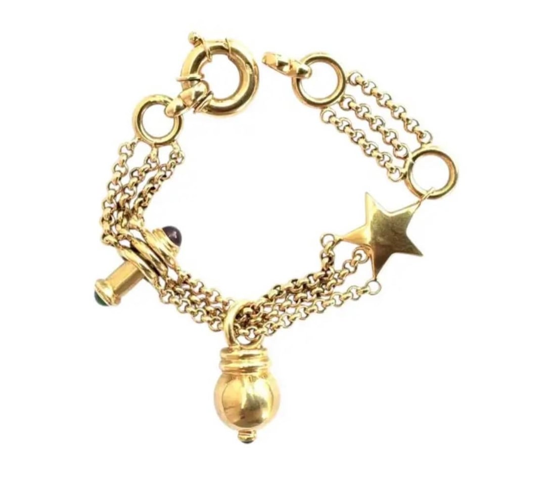 14k Gold Charm Bracelet Vintage - 10