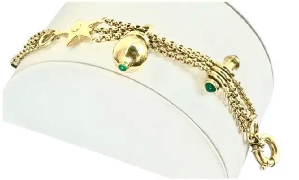 14k Gold Charm Bracelet Vintage - 2