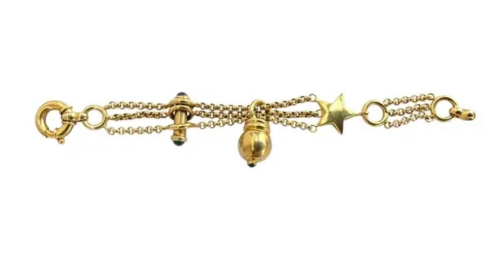 14k Gold Charm Bracelet Vintage - 3