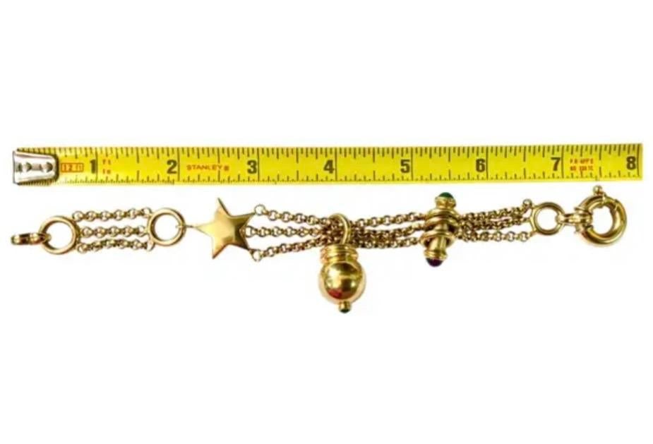 14k Gold Charm Bracelet Vintage - 4