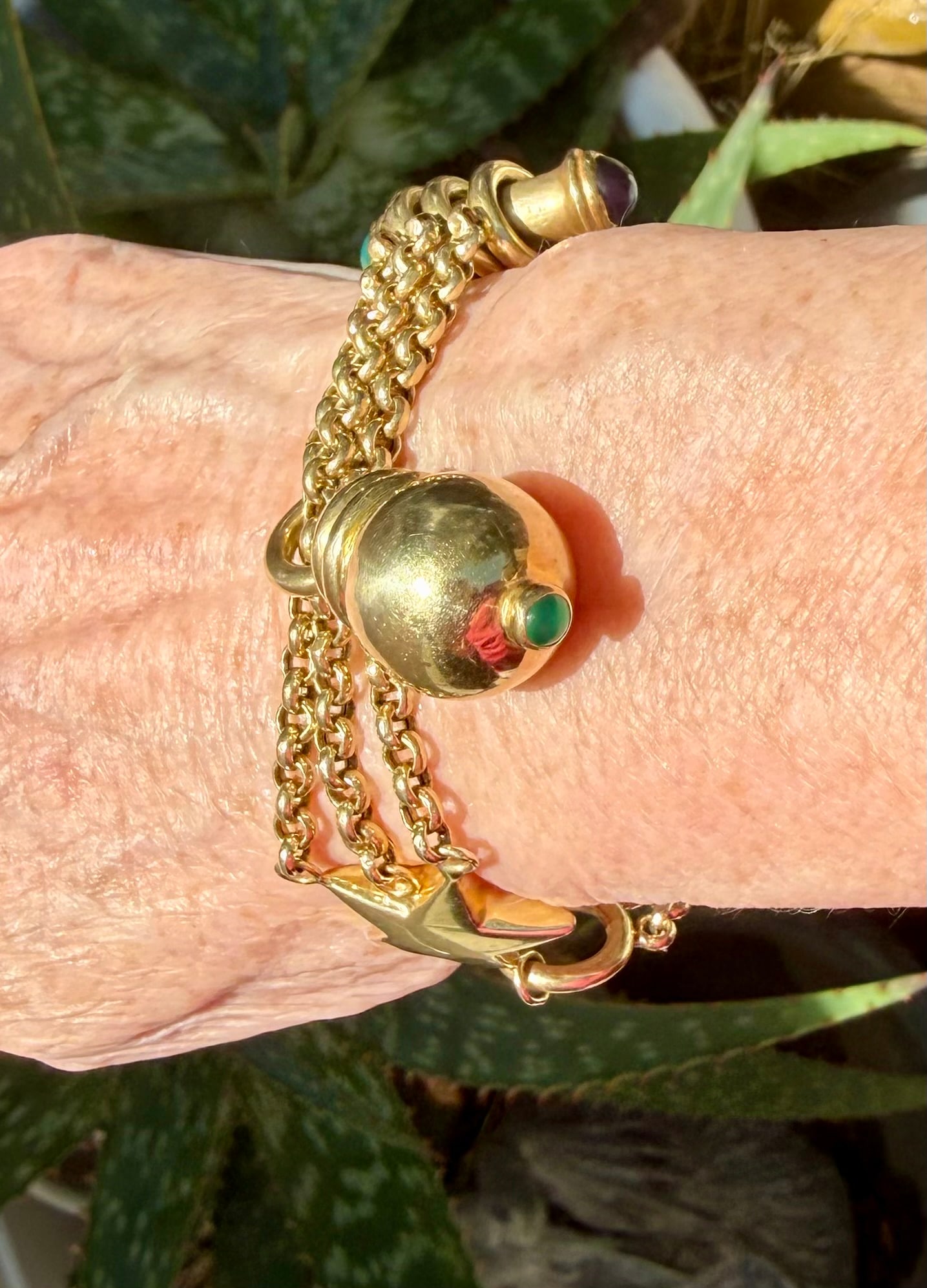 14k Gold Charm Bracelet Vintage - 9