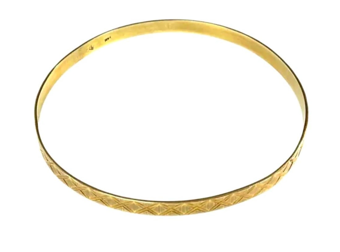 14k Gold Bangle Bracelet Vintage - 2