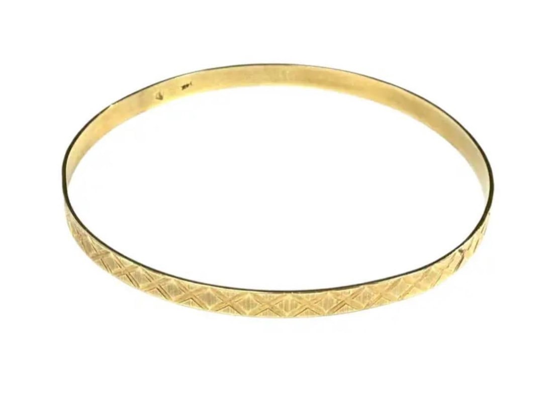 14k Gold Bangle Bracelet Vintage - 3