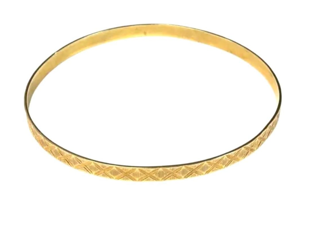 14k Gold Bangle Bracelet Vintage - 5