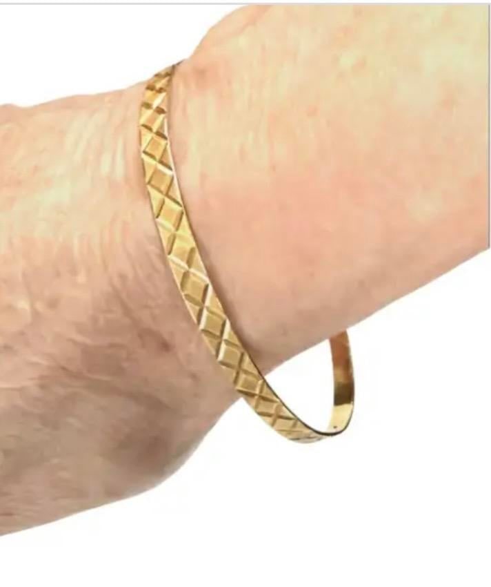 14k Gold Bangle Bracelet Vintage - 7
