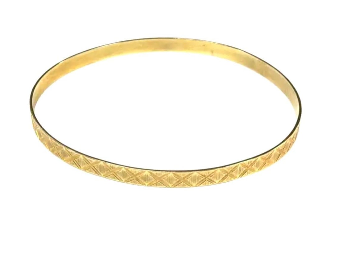 14k Gold Bangle Bracelet Vintage - 8