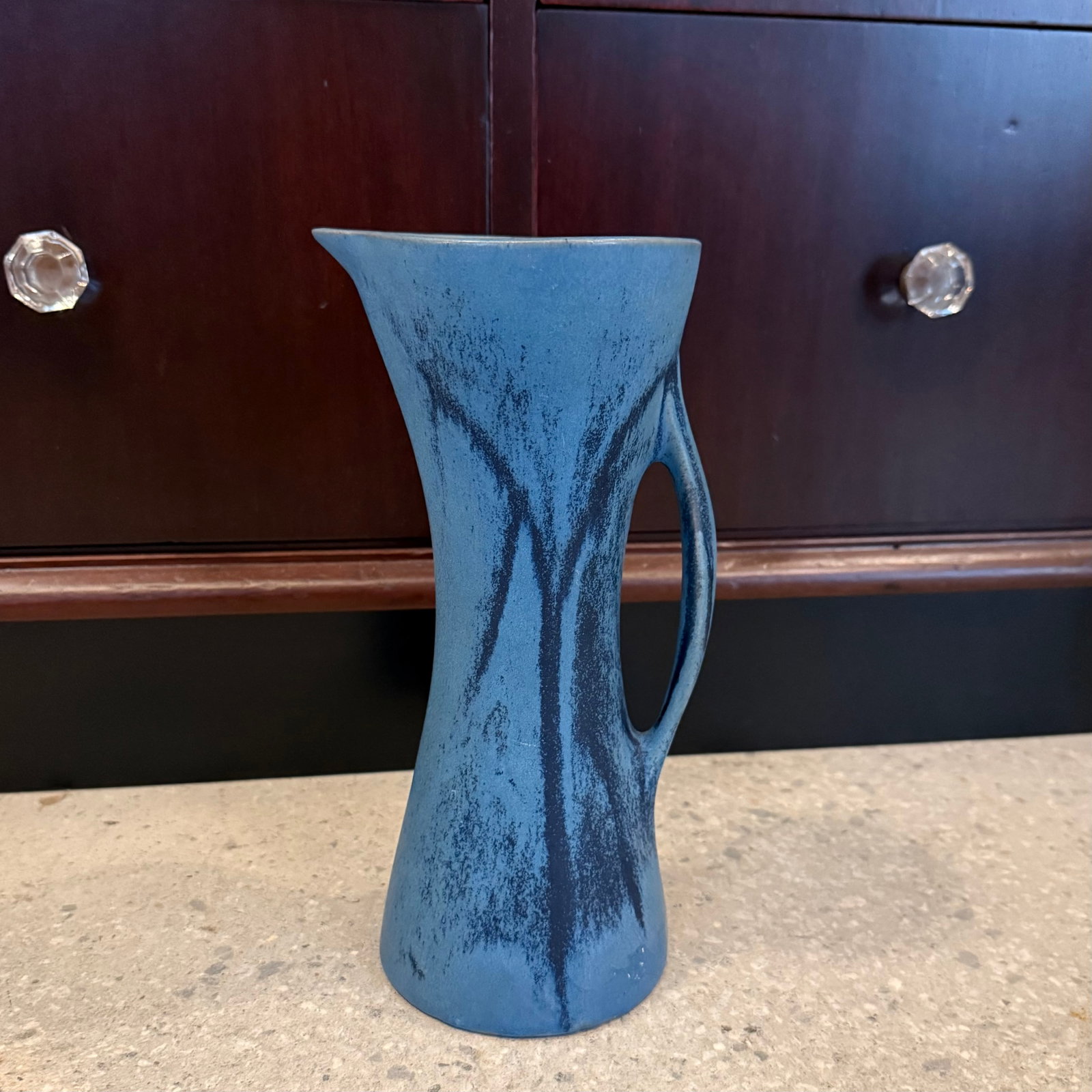 Mid 20th Century Mid-Century Modern Blue Ceramic Pitcher Vase by Weston Neil Andersen for Andersen D - 2