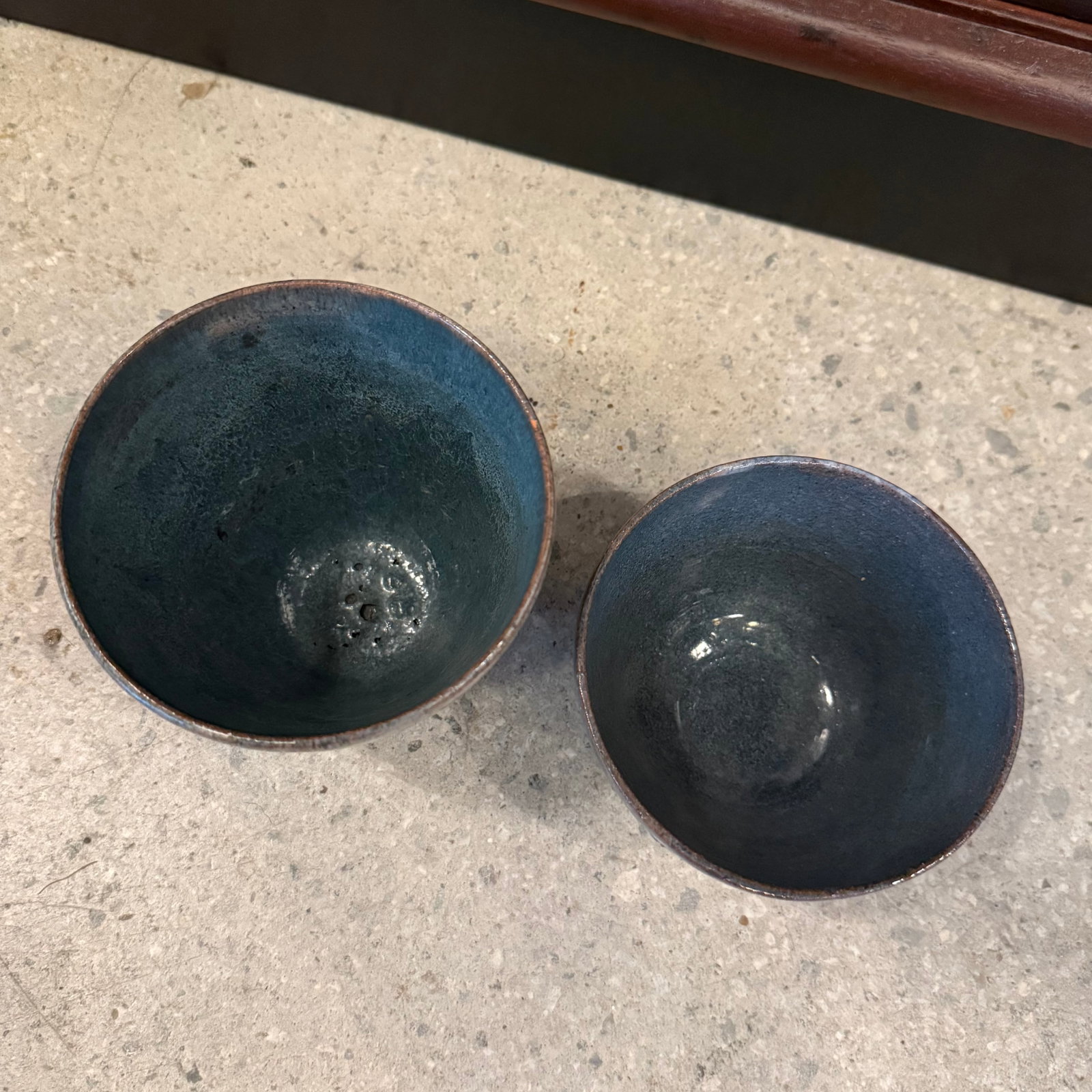 Set of 2 20thC. Mid-Century Modern Primitive Incised Art Pottery Bowls - 11