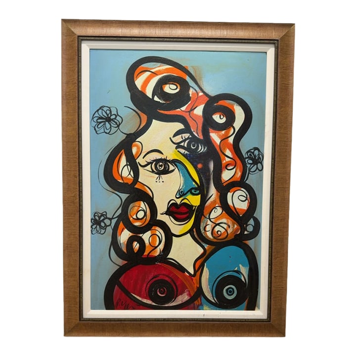 Palma Lady From the Party, Peter Keil: Peter Keil is a German artist who focuses primarily on abstract expressionism. Keil painted with some of the greats, including Joan Miró, Pablo Picasso, and Andy Warhol, to name a few. This is