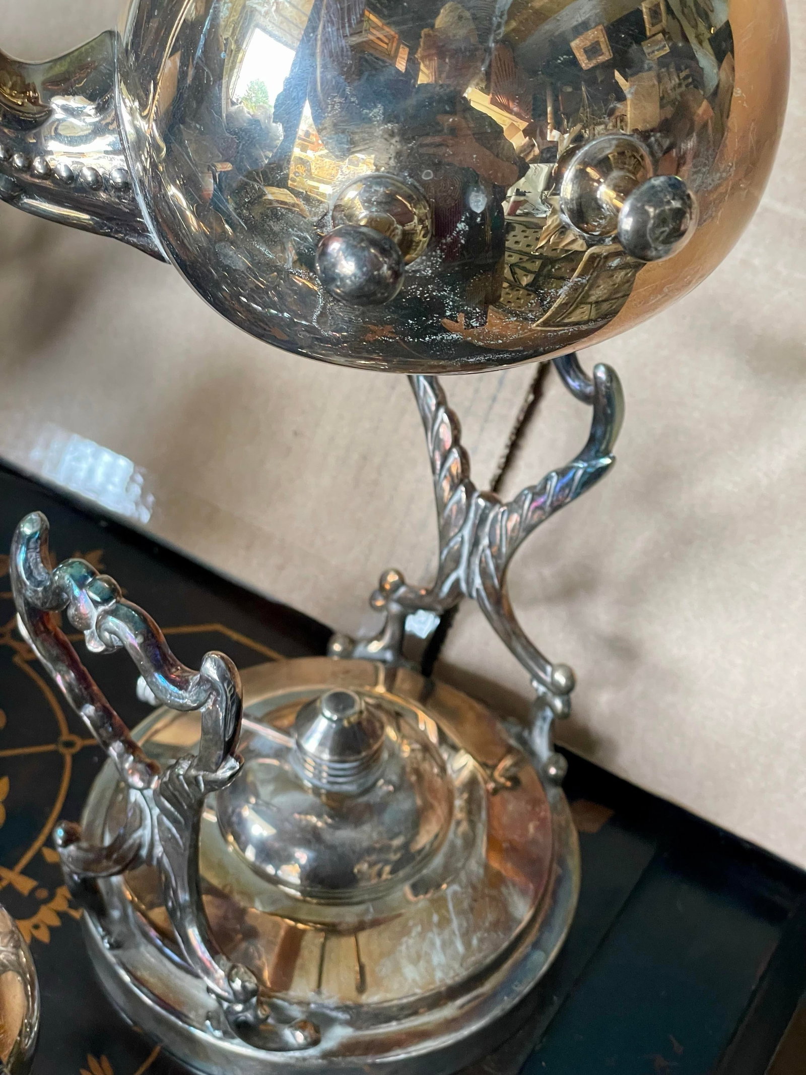 Mid 20th Century Birmingham Silver Co Silver Plate Tea Set Coffee Service Kettle on Stand Teapot - 6 - 11