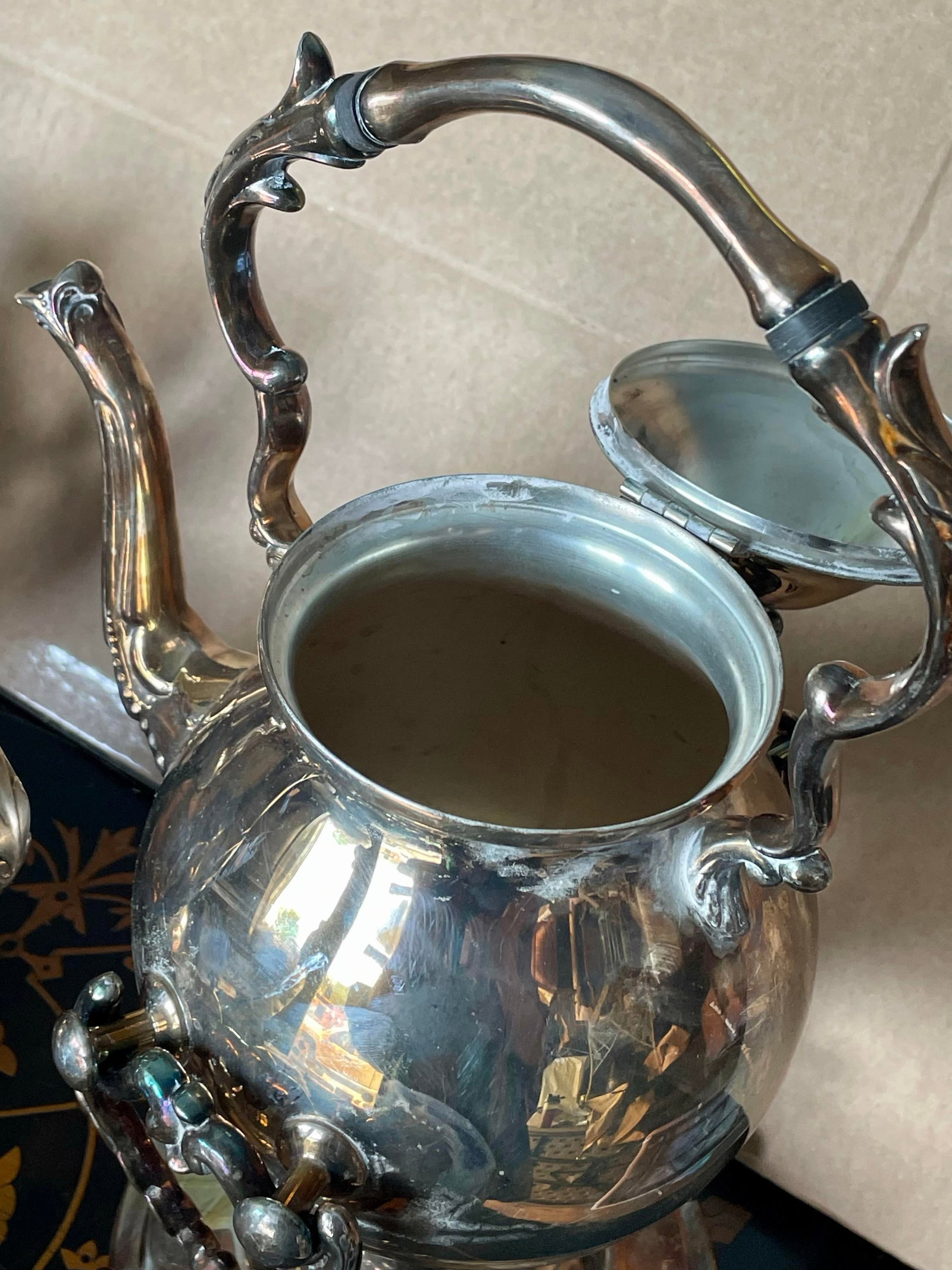 Mid 20th Century Birmingham Silver Co Silver Plate Tea Set Coffee Service Kettle on Stand Teapot - 6 - 9