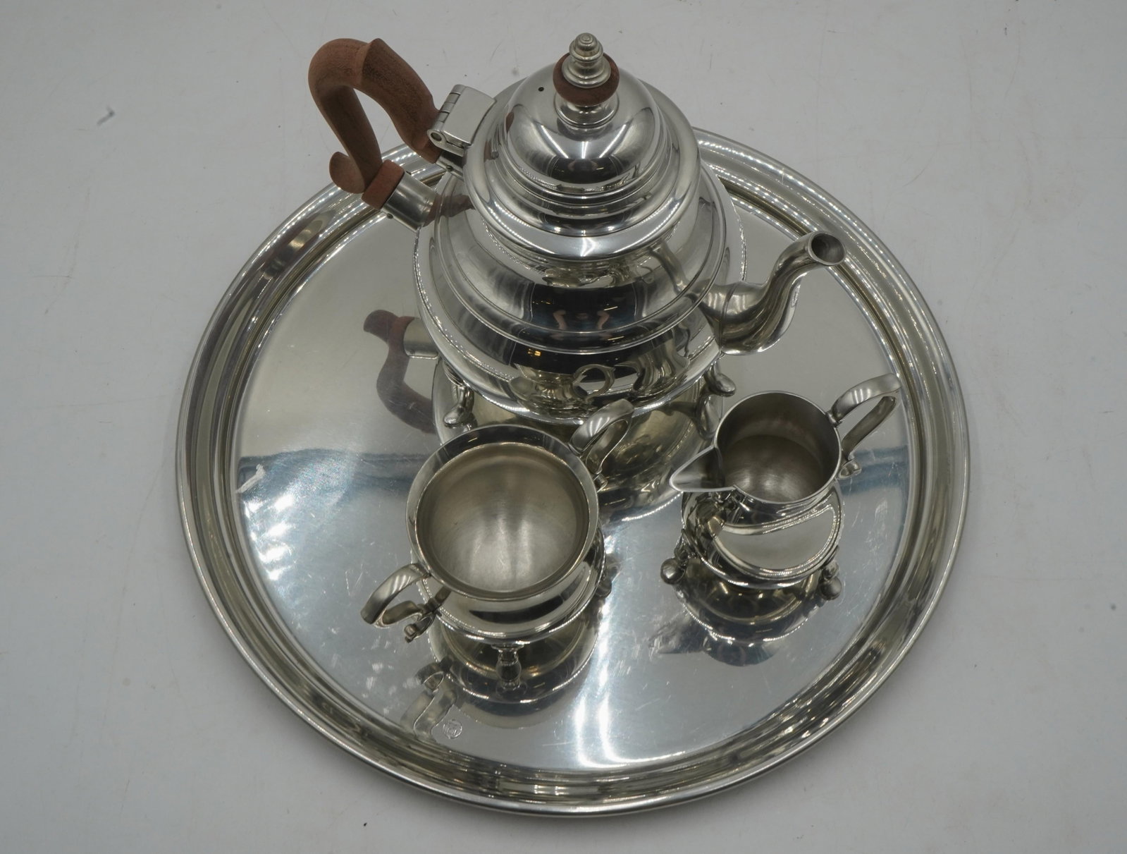 1980s Kirk Stieff Pewter Colonial Williamsburg Tea Service - Set of 4 - 3