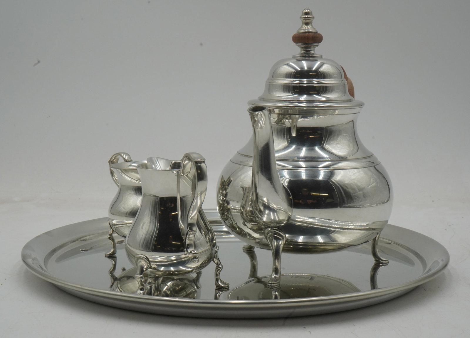 1980s Kirk Stieff Pewter Colonial Williamsburg Tea Service - Set of 4 - 4