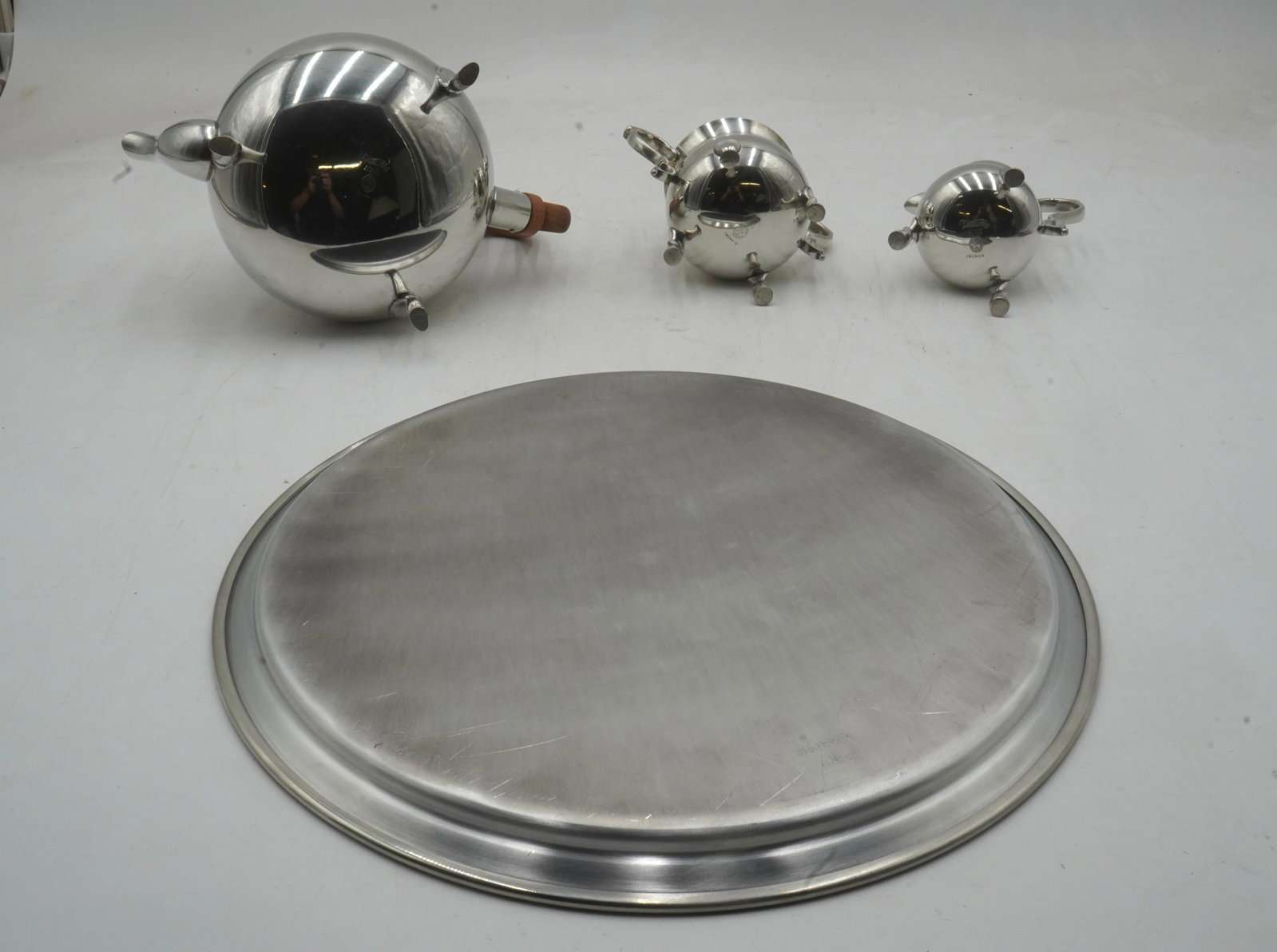 1980s Kirk Stieff Pewter Colonial Williamsburg Tea Service - Set of 4 - 5