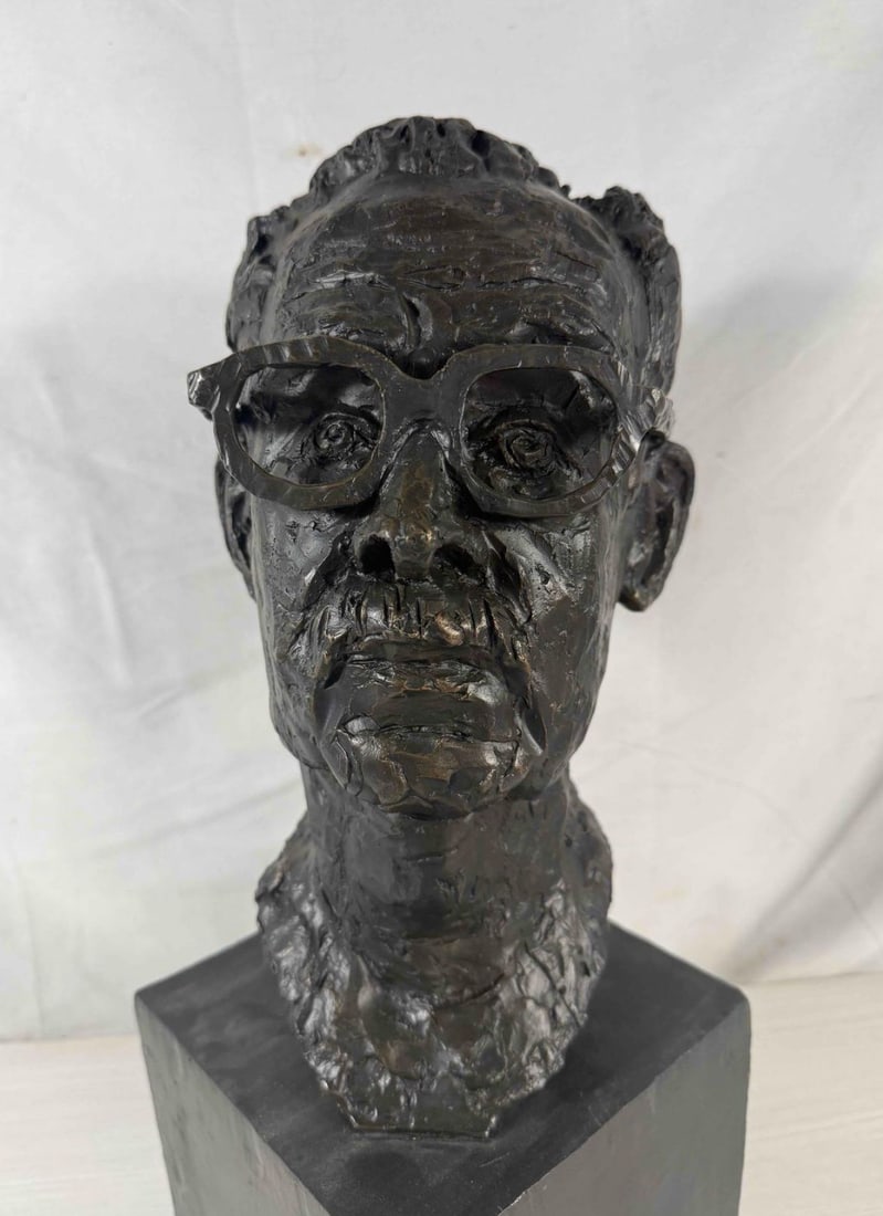 Hbs Head I "” Bronze Self-Portrait Bust, Herbert Simon Estate, 1999 - 3