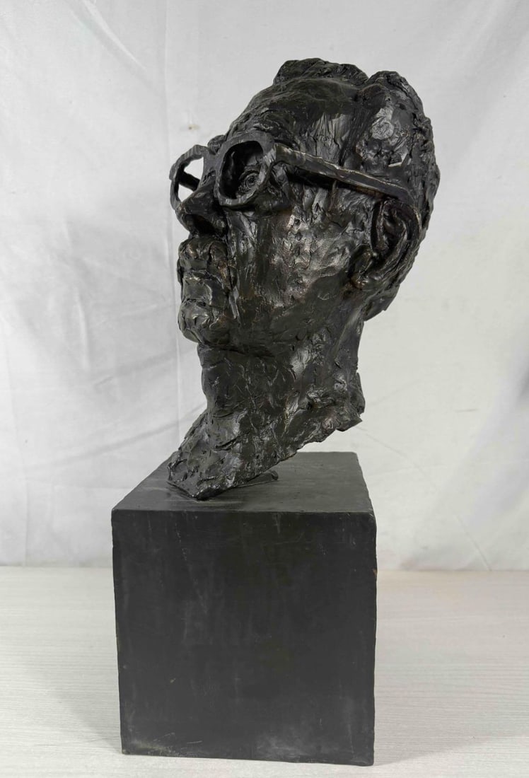 Hbs Head I "” Bronze Self-Portrait Bust, Herbert Simon Estate, 1999 - 6