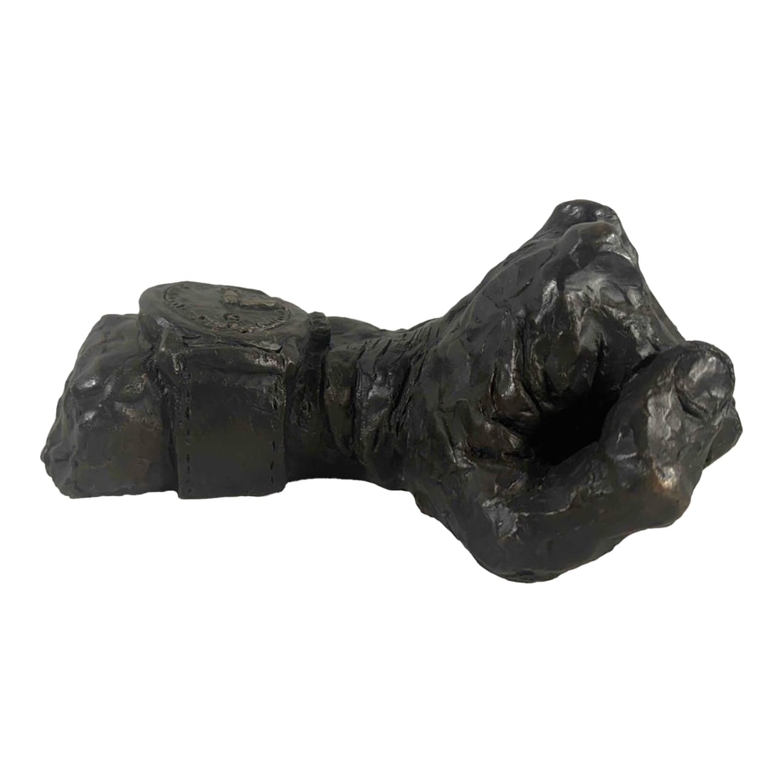 15 Minutes of Fame"” Abstract Bronze Sculpture, Herbert Simon Estate, 1995: Abstract bronze sculpture titled "15 Minutes of Fame"; by local artist Herbert Simon. Made in 1995. Measures 4 1/2"H x 10"W. A tabletop-scale bronze from the Herbert Simon estate collection, with a