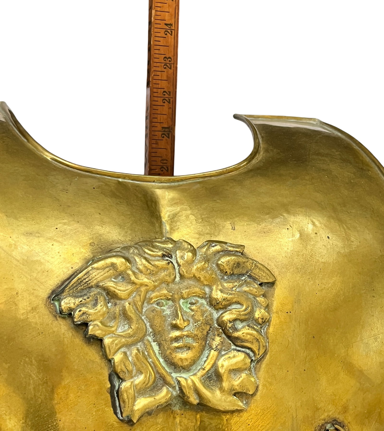 Mid 20th Century Roman Style Life-Size Brass Cuirass Wall Sculpture With Medusa Relief - 14