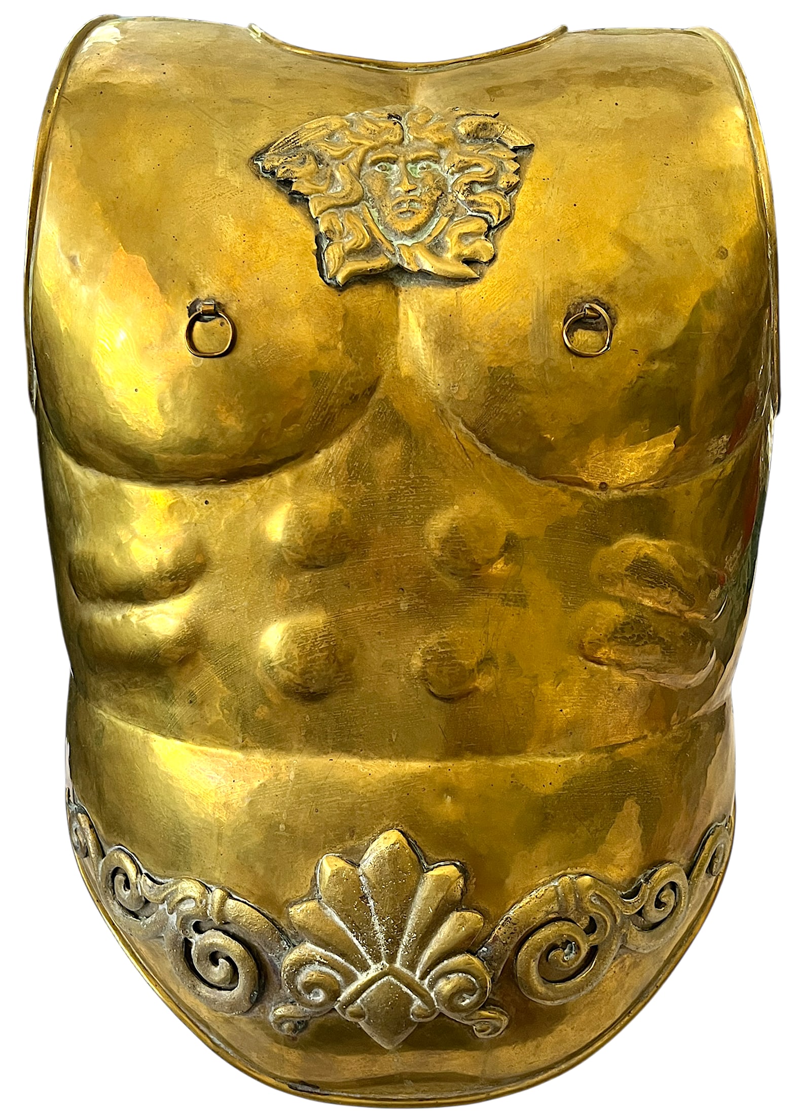 Mid 20th Century Roman Style Life-Size Brass Cuirass Wall Sculpture With Medusa Relief - 3