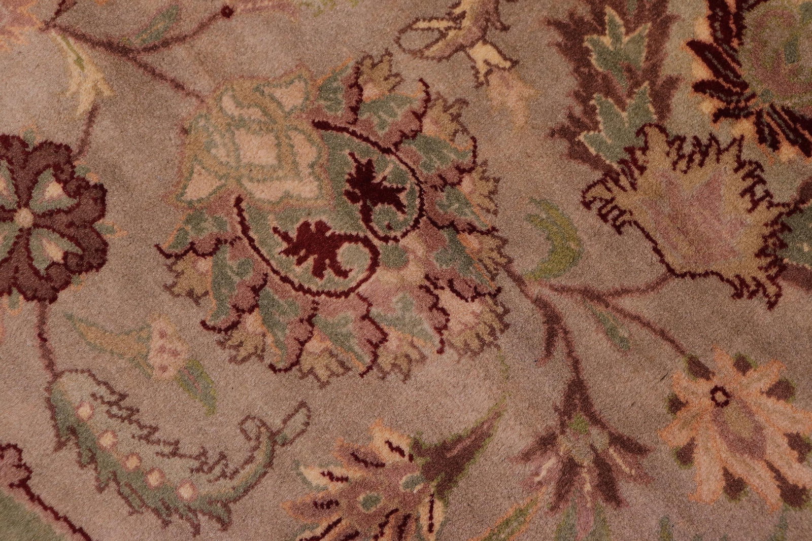 Shabby Chic Art Nouveau 1990's Pak-Persian Green/Green Wool Rug - 9'1'' X 12'4'' - 6