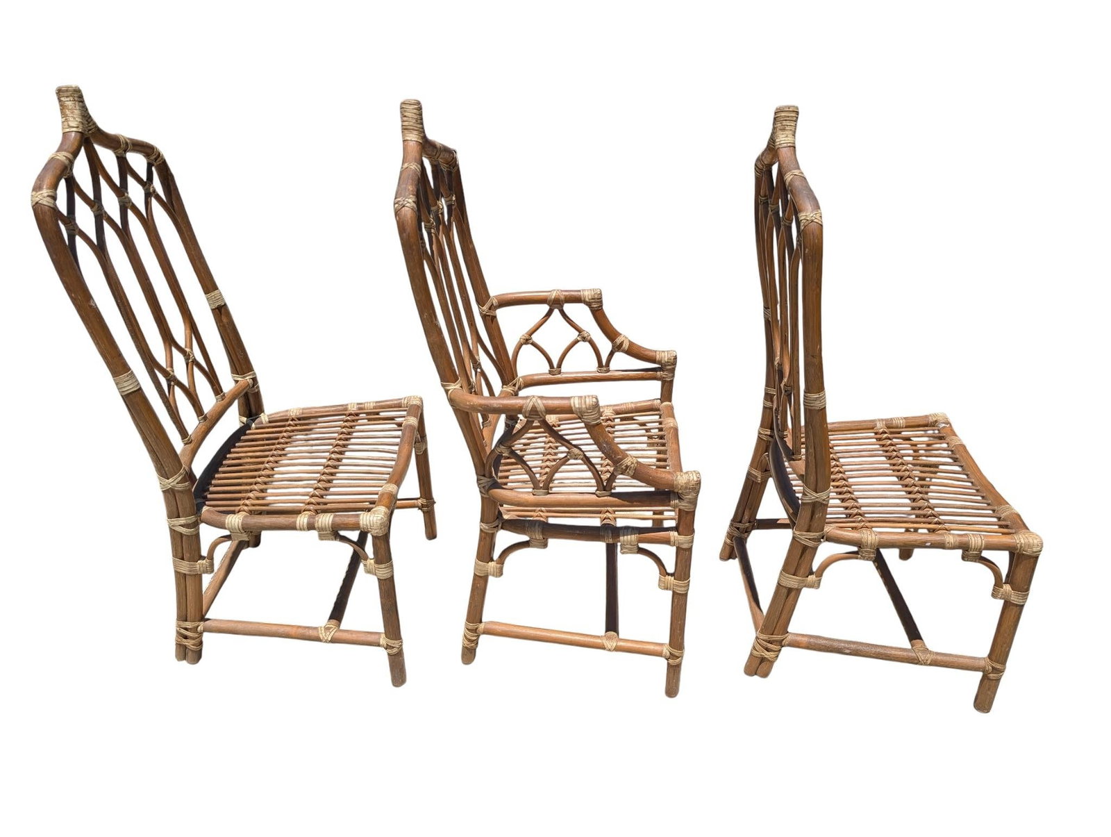 Set of 6 Vintage McGuire Rattan Dining Chairs - 2