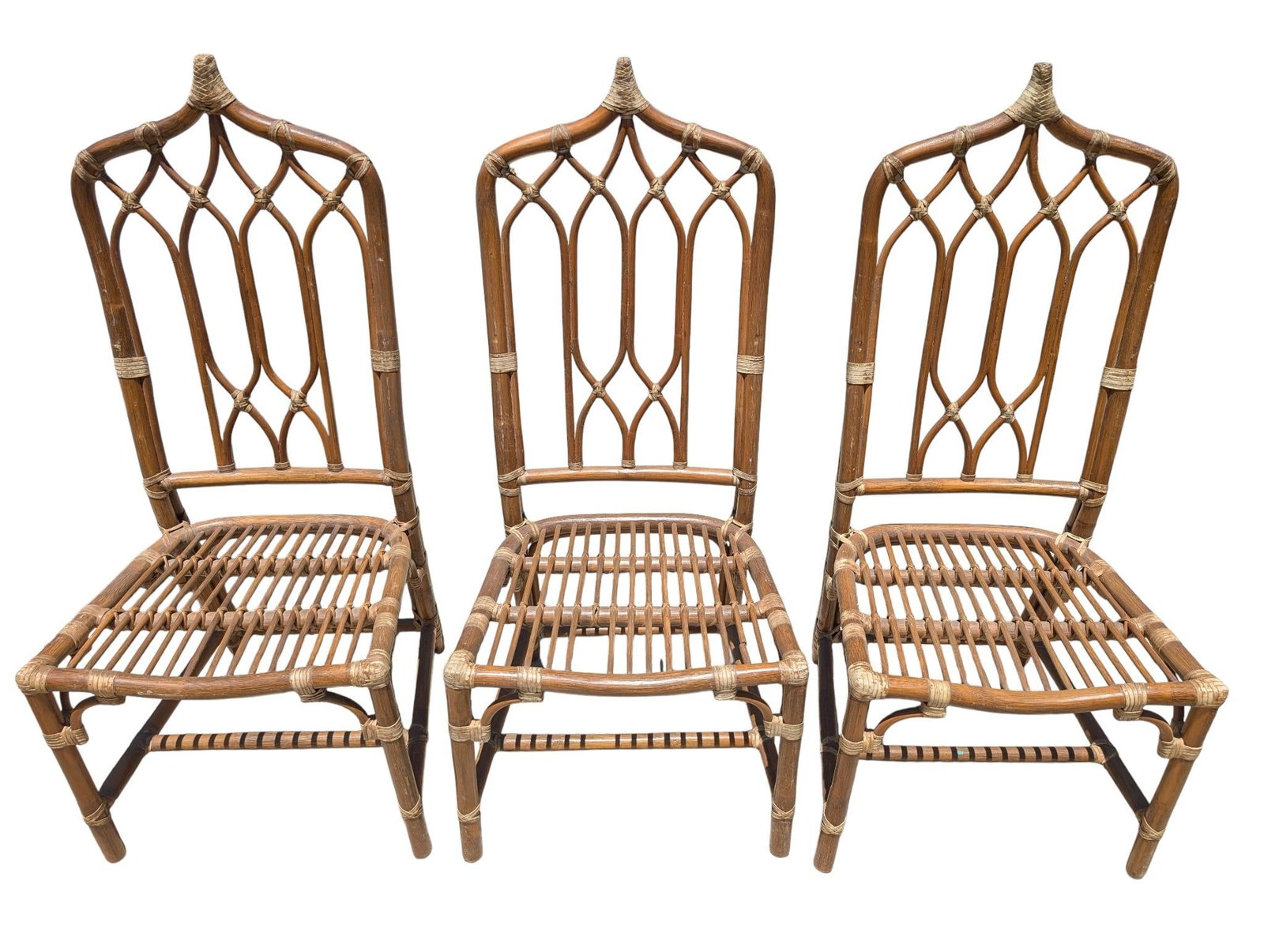 Set of 6 Vintage McGuire Rattan Dining Chairs - 3