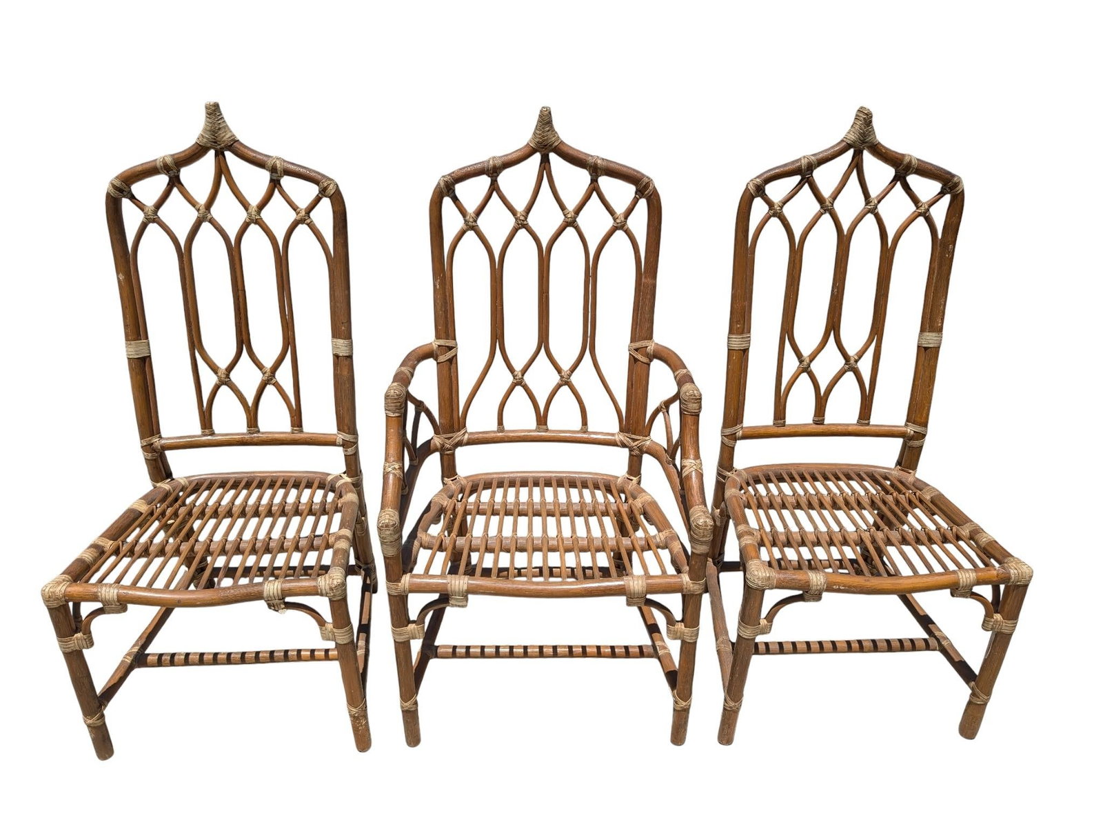 Set of 6 Vintage McGuire Rattan Dining Chairs - 4