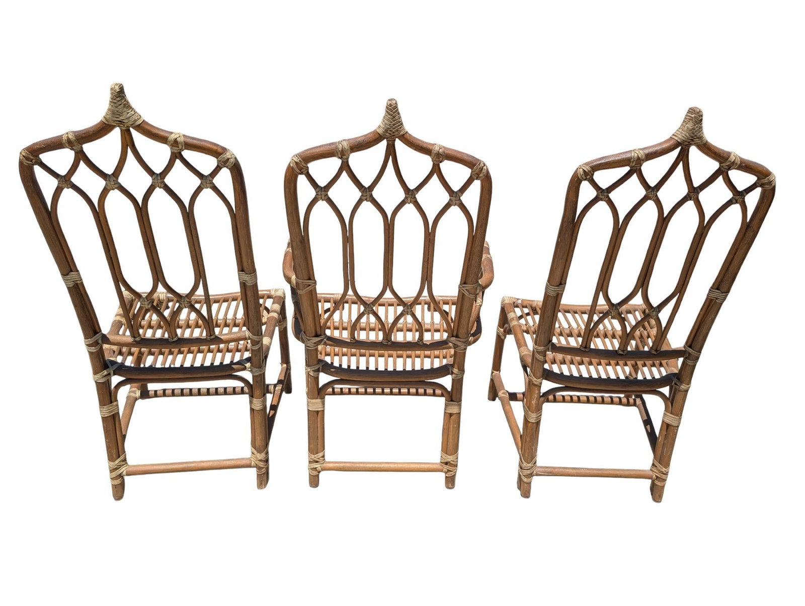 Set of 6 Vintage McGuire Rattan Dining Chairs - 6