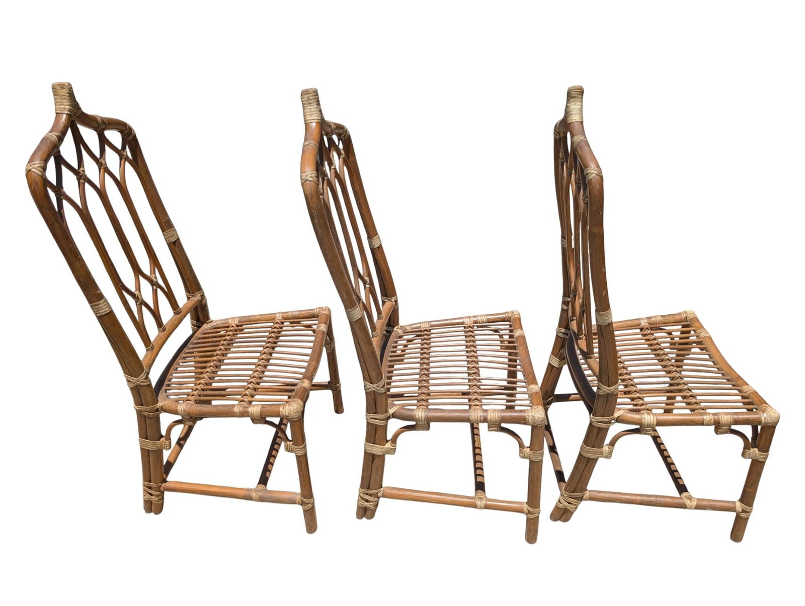 Set of 6 Vintage McGuire Rattan Dining Chairs - 7