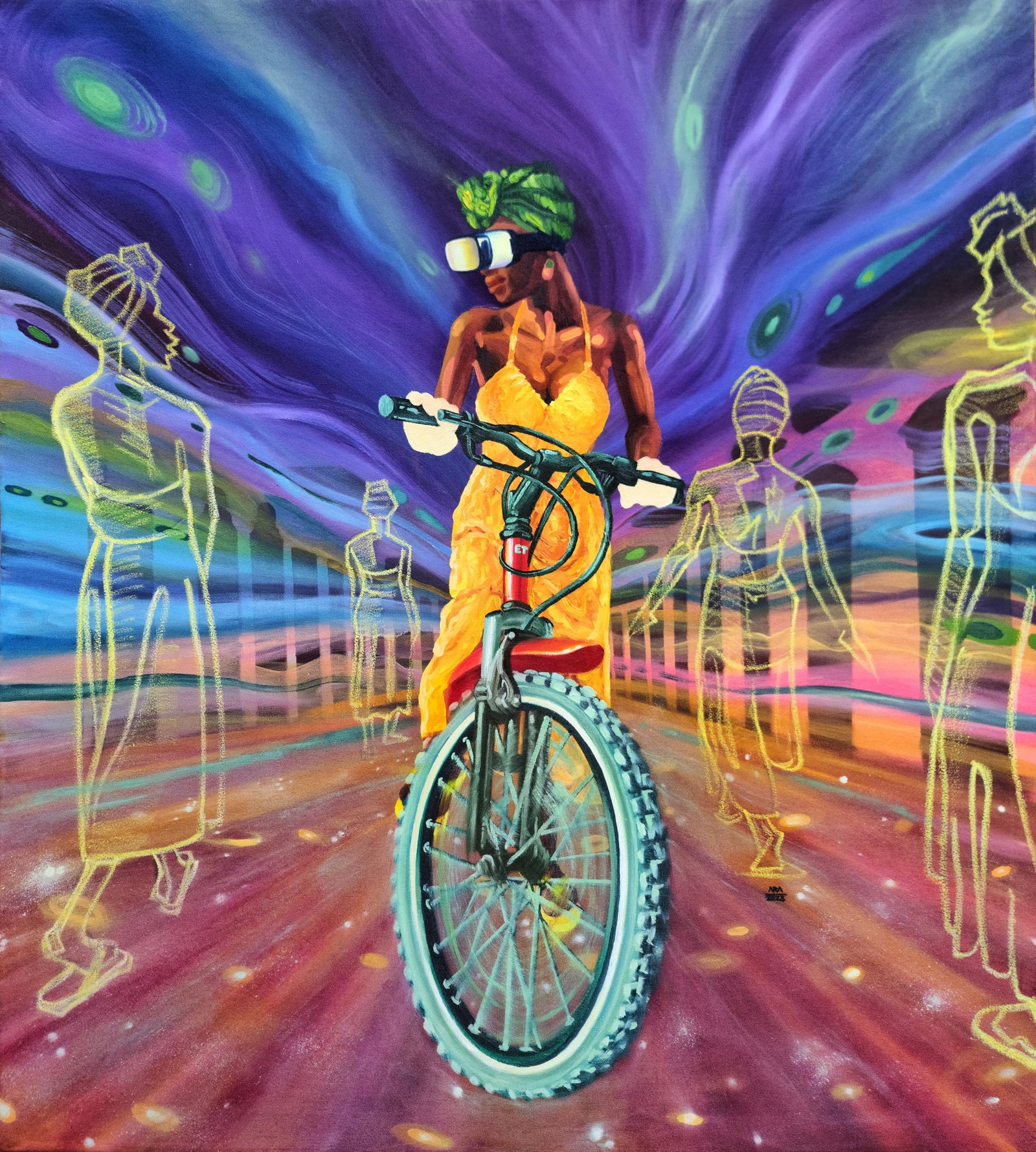 Passenger Seat (Angels in Puerto Rico), Oil and Acrylic on Canvas - 2
