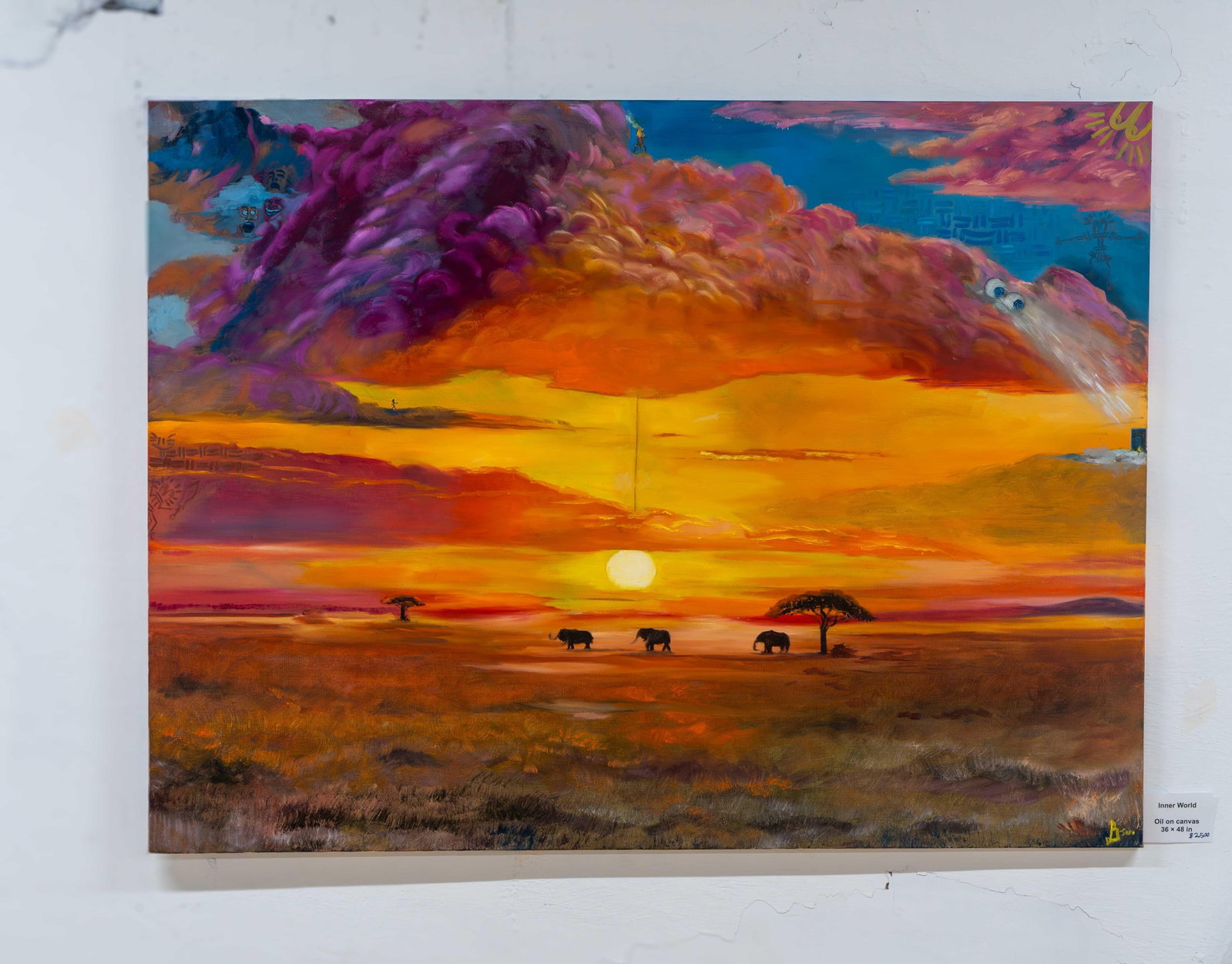 Inner World, Seromo Okoro (2025), Oil, Pen and Pastel on Canvas - 2