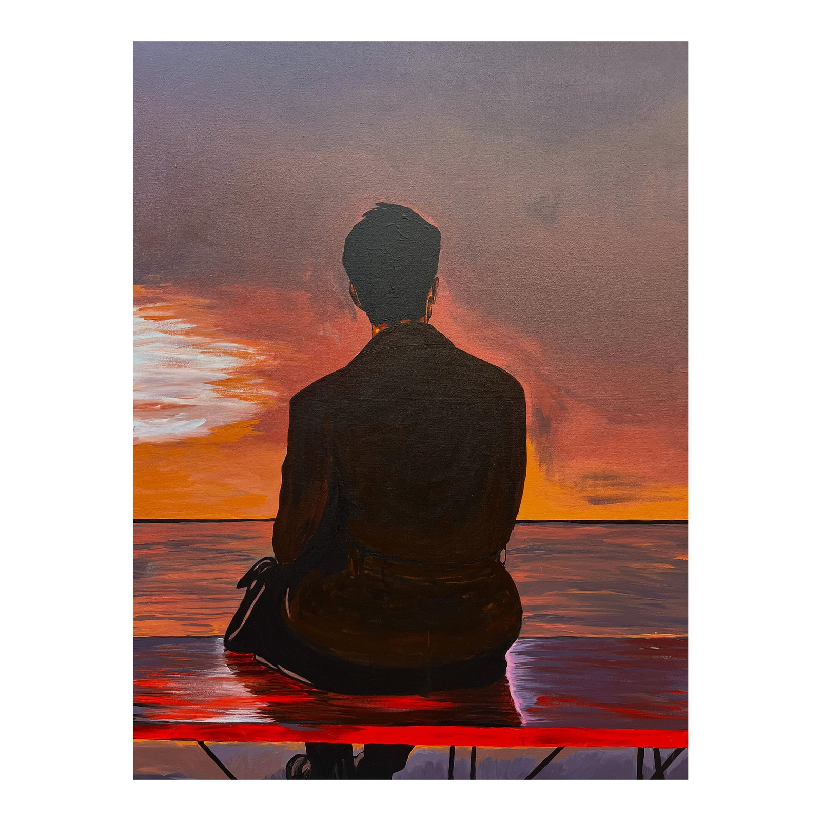 Still Waiting, Painting by Emmanuel Akolo (2025) Acrylic on Canvas (1 of 2)