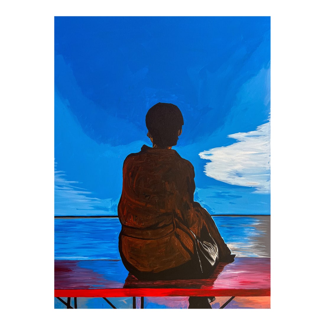 Waiting for Tomorrow Emmanuel Akolo (2025) Acrylic on Canvas: Emmanuel Akolo, Waiting For Tomorrow, 2025 Oil on canvas 36 × 48 × 1.5 in Unique work Includes a Certificate of Authenticity Shipping Procedure Ships in a well-protected tube from Canada