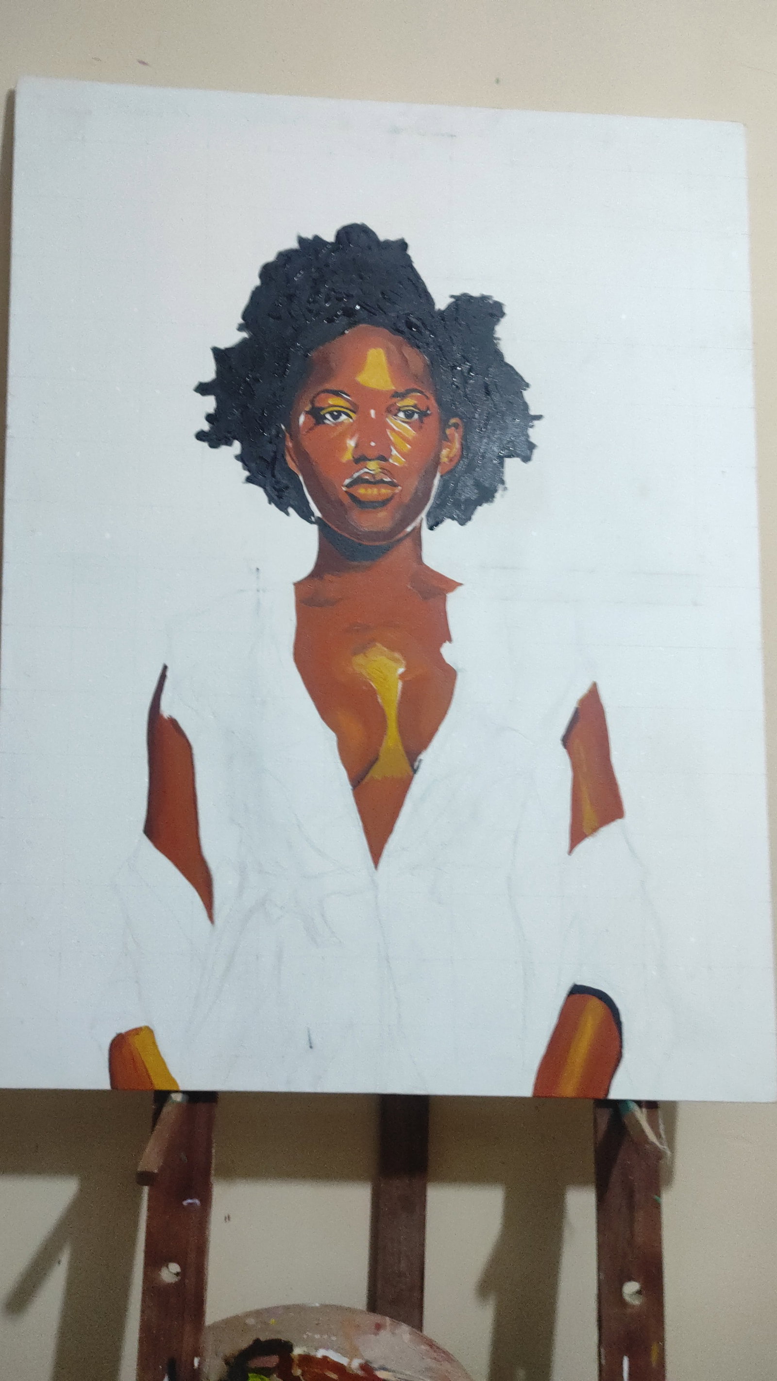 Morning in the Palace, Wall Art, Figurative Painting, Emmanuel Akolo (2022) Acrylic on Canvas - 2
