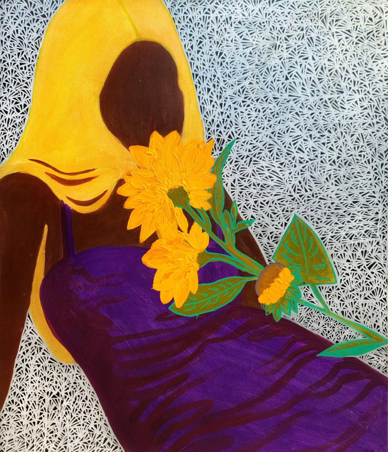 Be Still and Smell Your Flowers, Janet Adegoke (2023), Acrylic on Canvas - 2