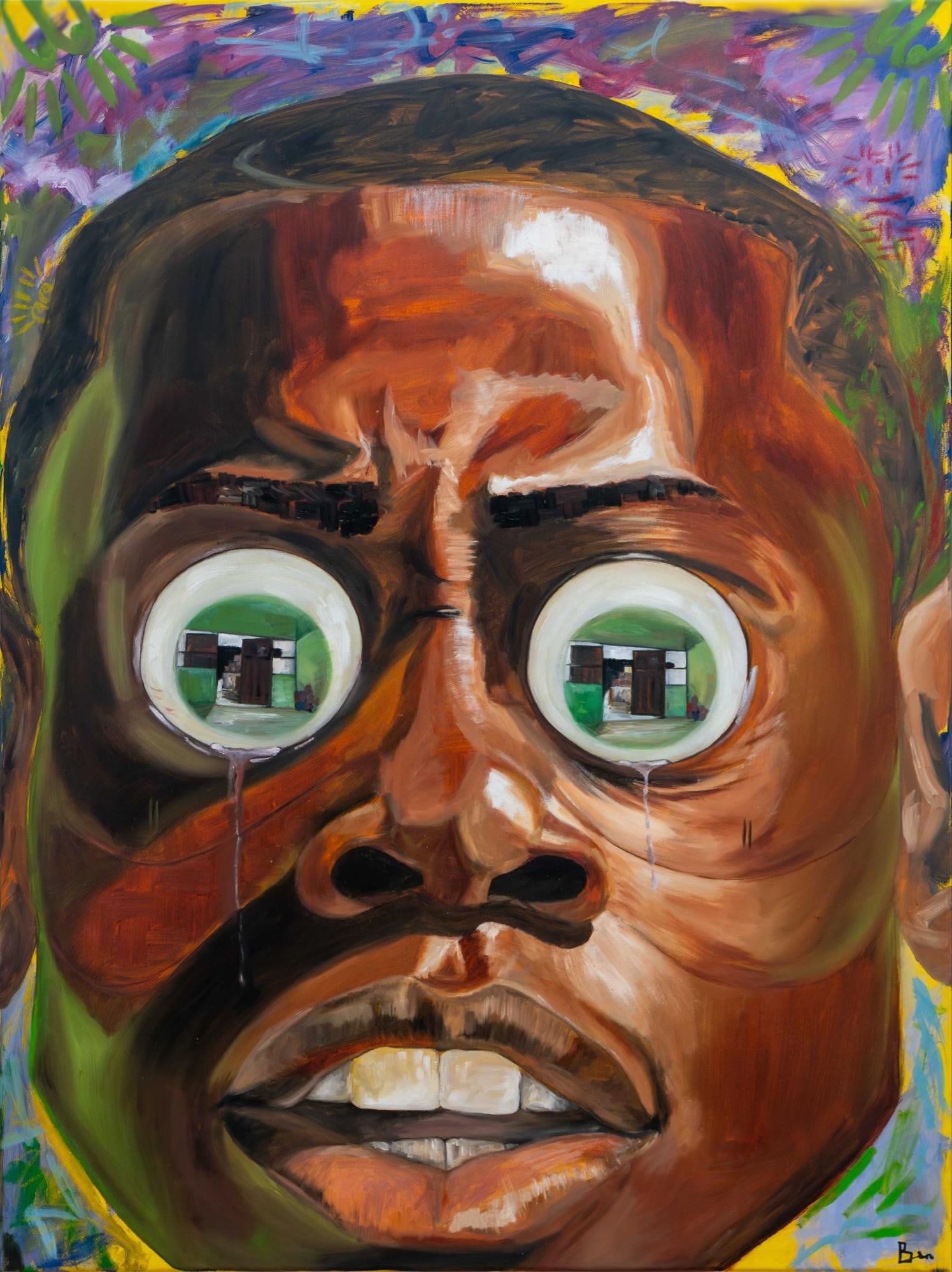 Scared Js1 Boy, Seromo Okoro, 2025 Oil on Canvas - 2